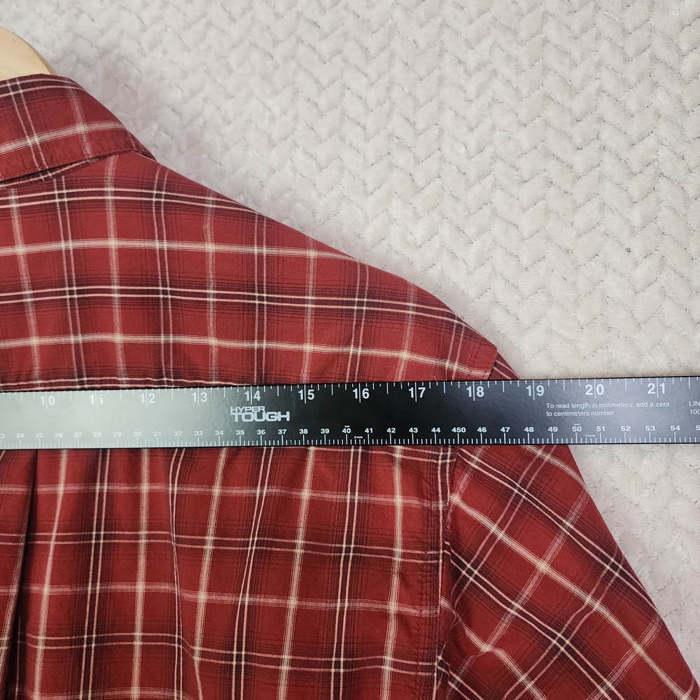 Columbia Plaid Long Sleeve Red/White Button-Down Shirt Men's M - Picture 9 of 10